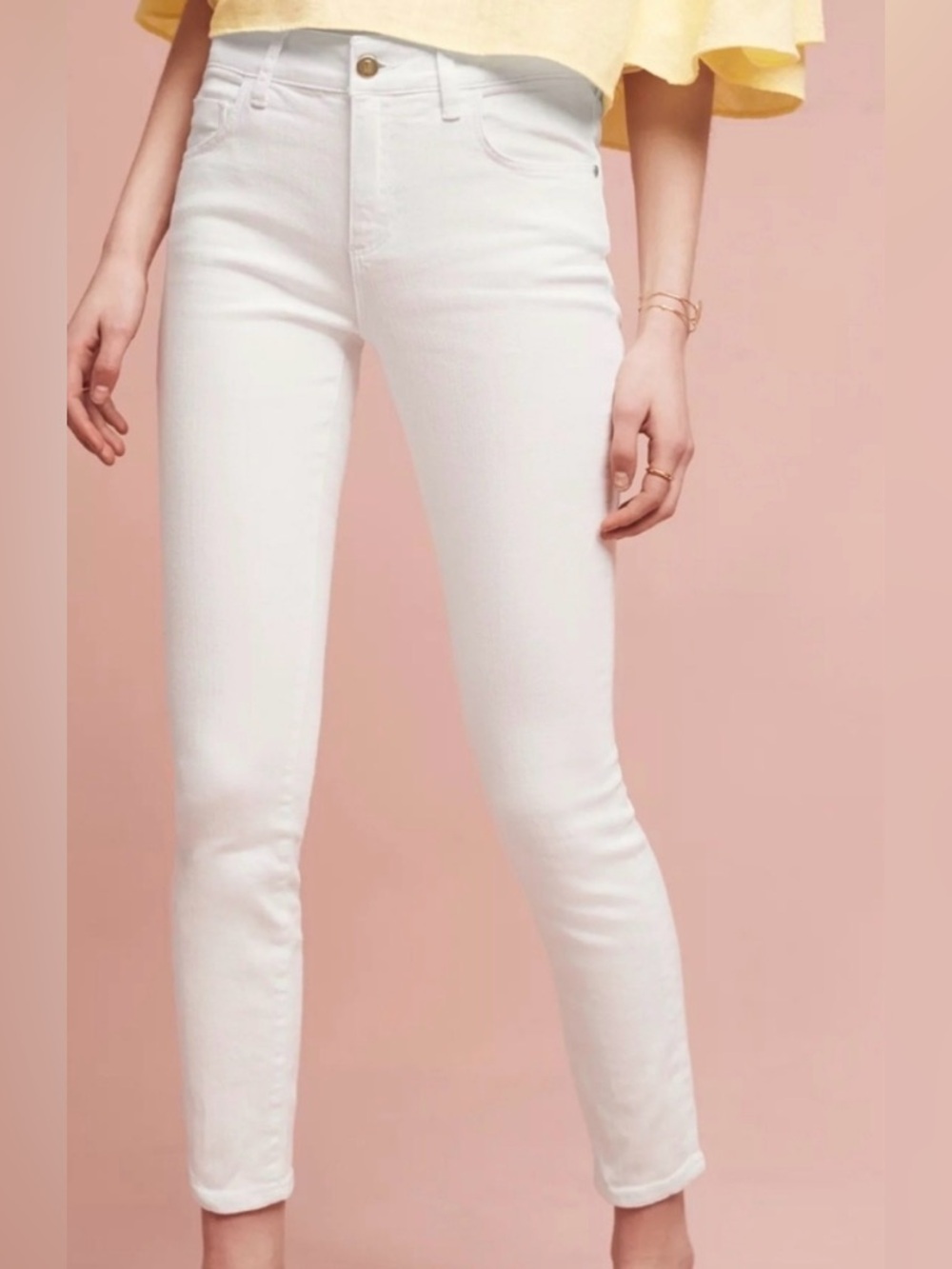 Anthropologie Pilcro Stet Skinny Mid Rise White Jeans Size 27